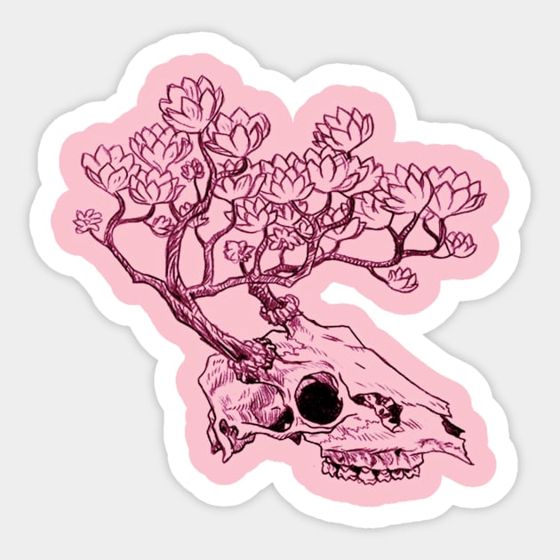 Flower Antlers Sticker by Beau Berkley Art